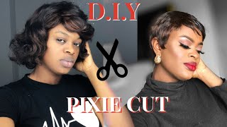 DIY| HOW TO MAKE A SHORT PIXIE CUT WIG//BEGINNER FRIENDLY PIXIE CUT HAIRSTYLE // TEMMIY S