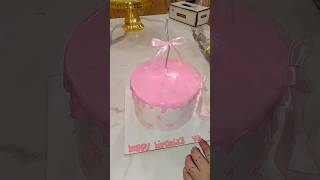 2 pound pink colour bow theme cake by cooking with meerab style 👍💯 #tranding #viral #foryou