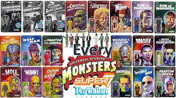 *see newer video* Every Super7 ReAction Universal Monsters Comparison List Series 1-3 plus Funko
