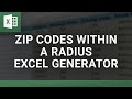 Zip Codes within a Radius Excel Generator