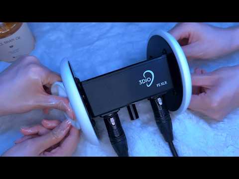ASMR 両耳同時のとろける耳マッサージ オイル クリーム ワセリン 泡etc 声なし 