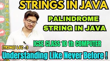 Palindrome String in java ICSE class10 computer Java program to check if string is palindrome or not