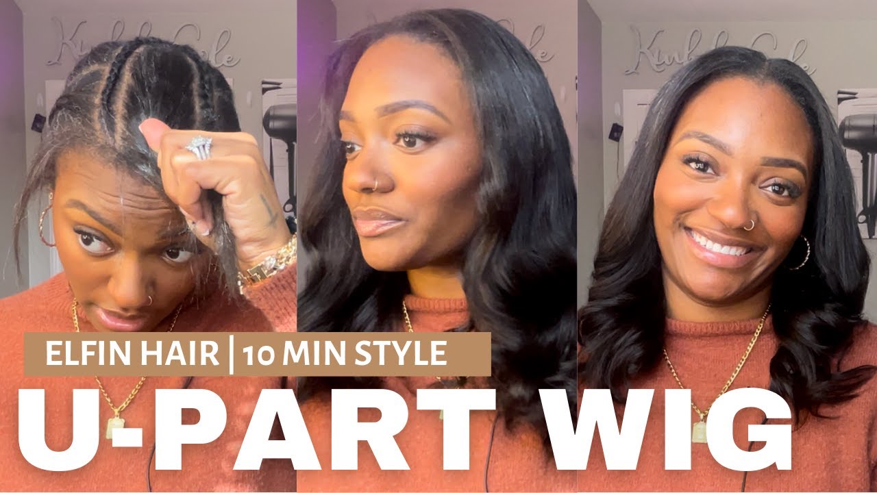 "Skip the Sew-In! Elfin Hair U-Part Wig is the Game-Changer You Need! 💁‍♀️✨"
