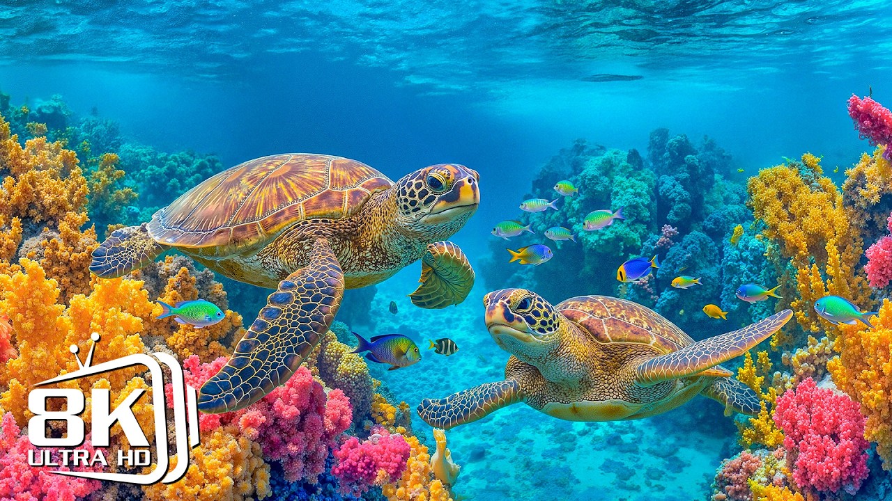 Music of Underwater Wonders - The Best 8K Underwater Animals with Relaxing Music