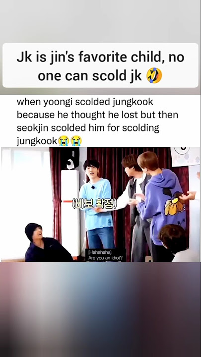 When jin scolded suga for scolding jk will always be funny🤣#bts #jinkook #minjinkook#jk #jin#suga