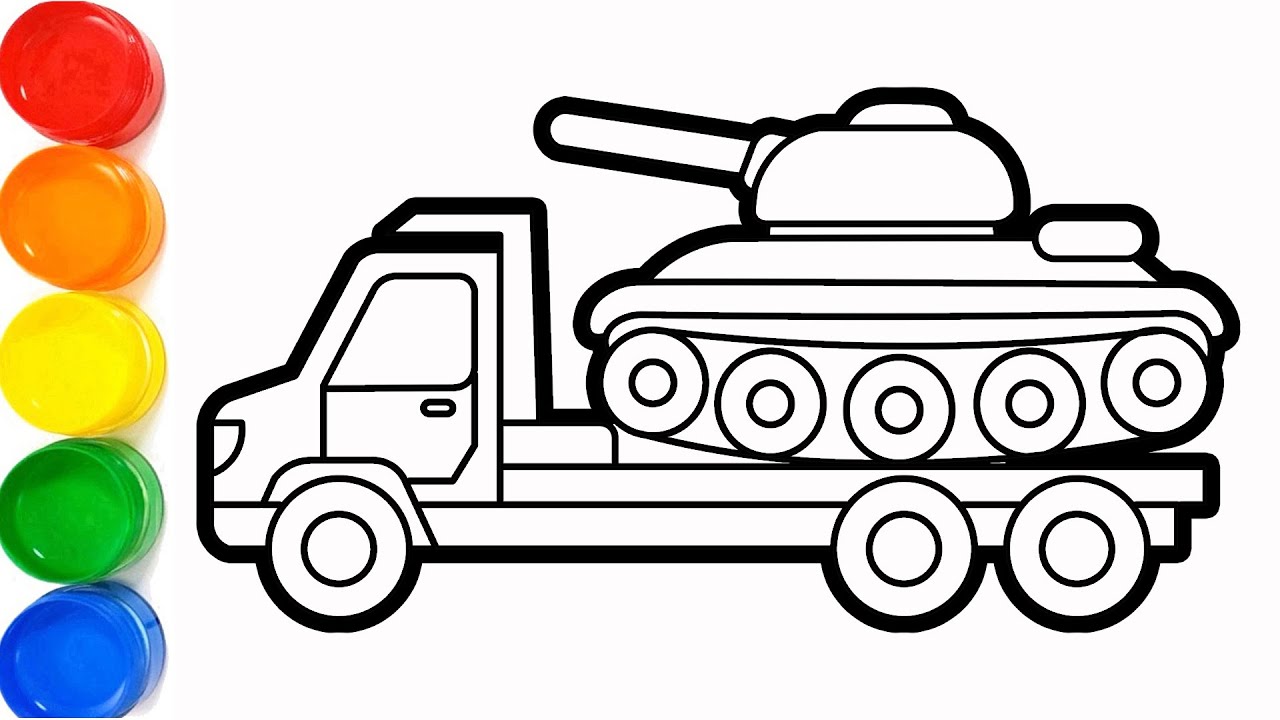 How to Draw a Tank Transport Truck | Step by Step Drawing Tutorial ...