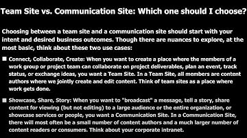 SharePoint Team Site Vs Communication Site