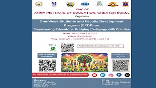 Students and Faculty Development Program (SFDP) : 14 - 19 Jul 2025  | Day 1