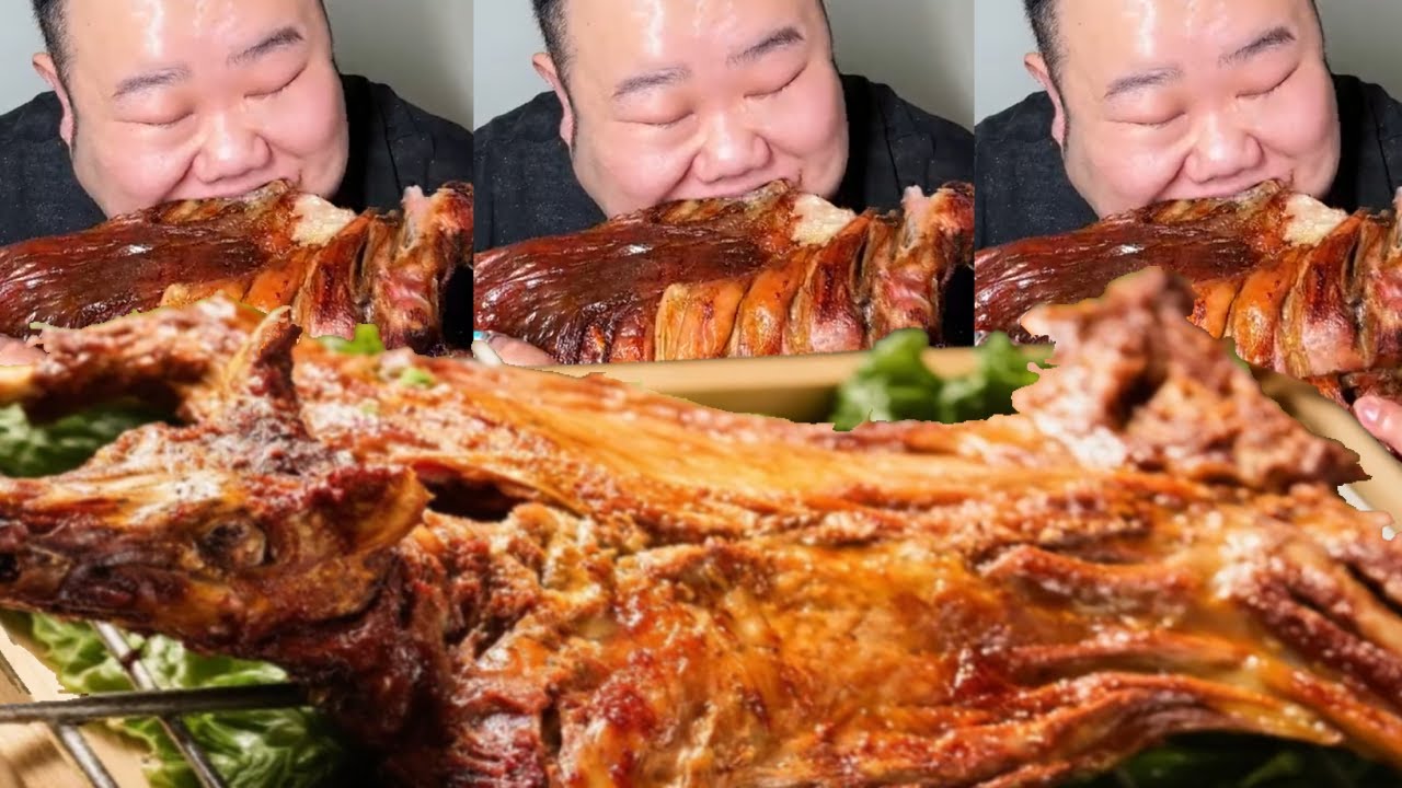 【大胃王挑戰】挑戰花2000元吃呼和浩特烤全羊！足足30公斤烤得滋滋冒油，大口撕著吃超滿足｜Noodle Food Challenge【櫻木花胖】