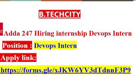 Adda 247 Hiring internship Devops Intern