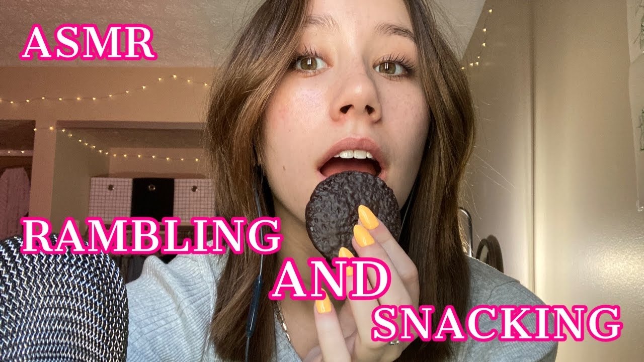 ASMR | chill whisper ramble and eating (snacking) for sleep