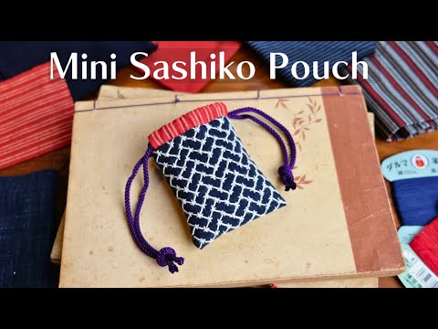 Sashiko Mini Pouch: Timeless White Stitches on Indigo - YouTube