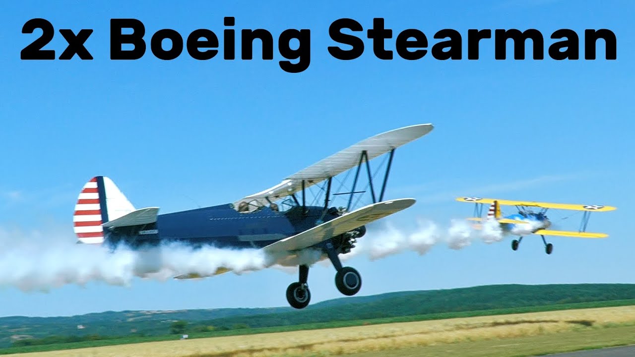 2x Boeing Stearman | LOW FLYBYs | 4K | Czech Heaven 2025