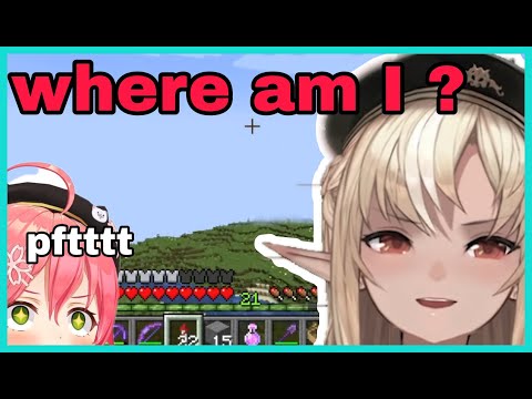 Shiranui Flare Laughed At Her self For Being Lost  | Minecraft [Hololive/Eng Sub]