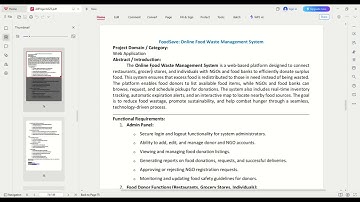 FoodSave Online Food Waste management System | vu fyp cs619