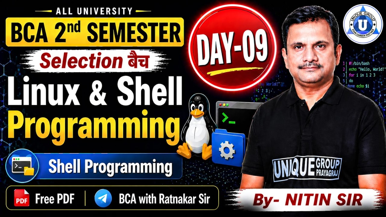 🔥BCA 2nd SEM || LINUX & SHELL PROGRAMMING || Shell programming || DAY ...