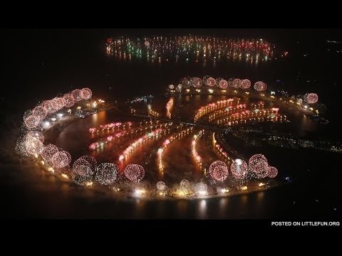 Dubai palm island 2019 fireworks..