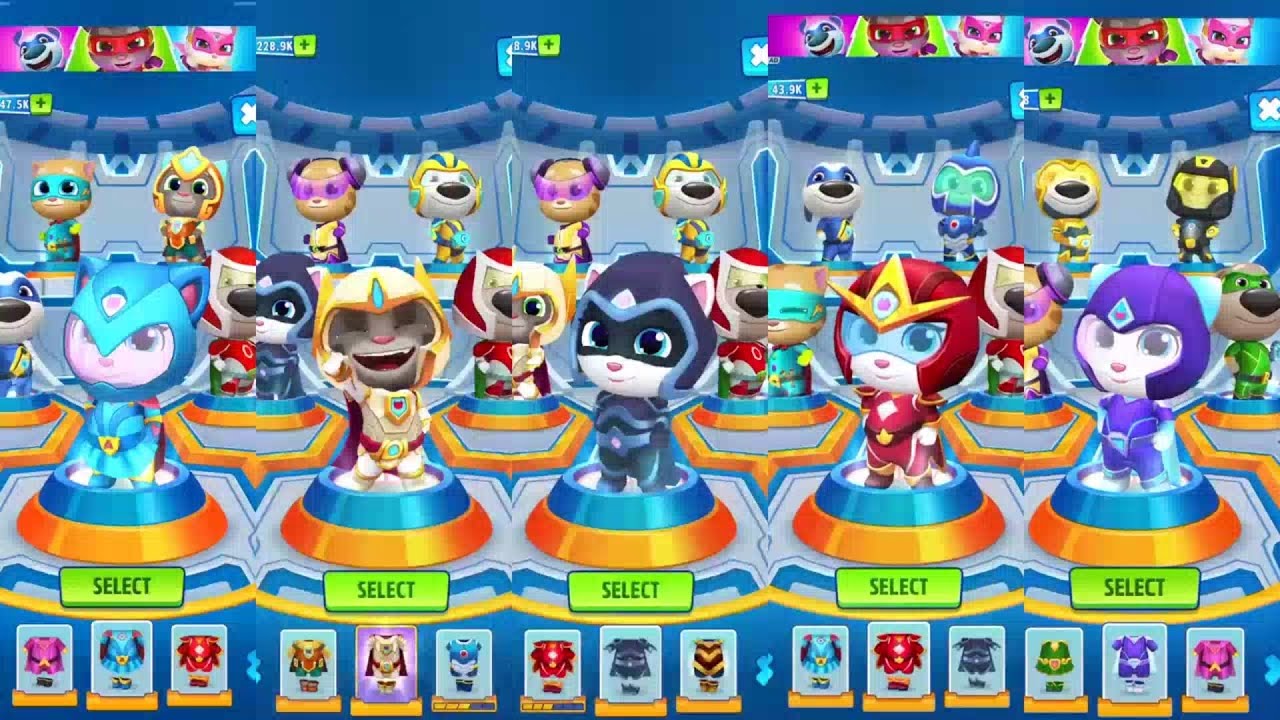 Talking Tom Hero Dash Blue Wave Angela vs Platinum Tom vs Moonlight Angela vs Arctic Angela Gameplay
