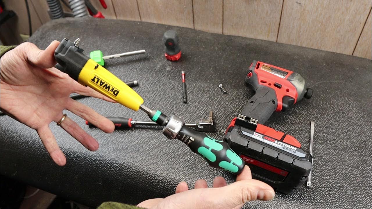 Do you do this? Attach a right angle drill adaptor to a ratcheting bit