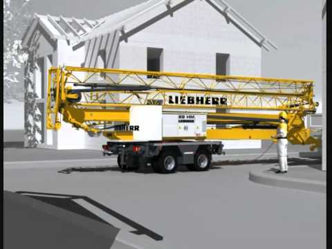 Animace přepravy jeřábu Liebherr 22 HM