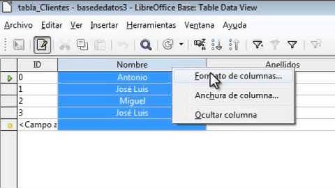 LibreOffice - Base de Datos - TEMA 2: Creación y trabajo con tablas (bases de datos).