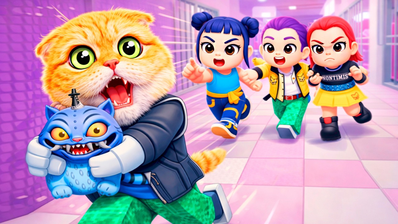 ПОБЕГ ОТ ДЕТЕЙ КПОП ДЕМОН ХАНТЕРС! МАЛЕНЬКАЯ РУМИ МИРА И ЗОИ БЕГУТ ЗА МНОЙ! ТЮРЬМА ДЕРПИ!