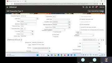 Oracle Functional Financials - Fusion  AR Transaction Type setups