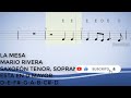 La Mesa, Mario Rivera, Saxofón Tenor, Soprano, Partitura, Cifrado, Notas, Tutorial