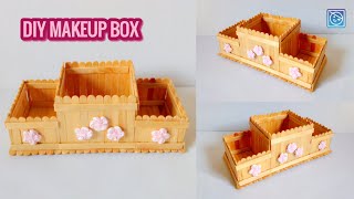 DIY MAKEUP/COSMETICS BOX | CARA MEMBUAT TEMPAT MAKEUP DARI STIK ES KRIM