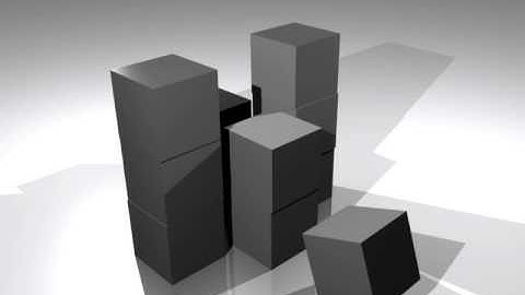 Learning Blender - Cubes falling onto plane animation