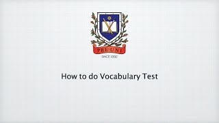 How to do Vocabulary Test