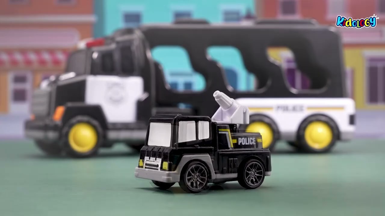 Kidology 5-in-1 Friction-Powered Police Truck Toy Set with Music – Montessori Educational
