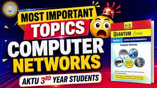 COMPUTER NETWORKS Most IMPORTANT Questions AKTU 2026 🎯 | BTech 3rd Year || PYQs Covered