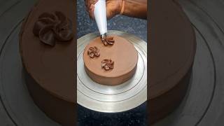 smooth chocolate cake with chocolate ganache flower design #making #decorating #cake #trend #recipe