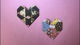 【お正月折り紙】ハートの形のお年玉袋（ポチ袋）の折り方　作り方【字幕解説つき】かんたん折り紙チャンネル