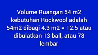 Cara Hitung Kebutuhan Peredam Suara Rockwool Ruang Karaoke.085319906869 085174128789