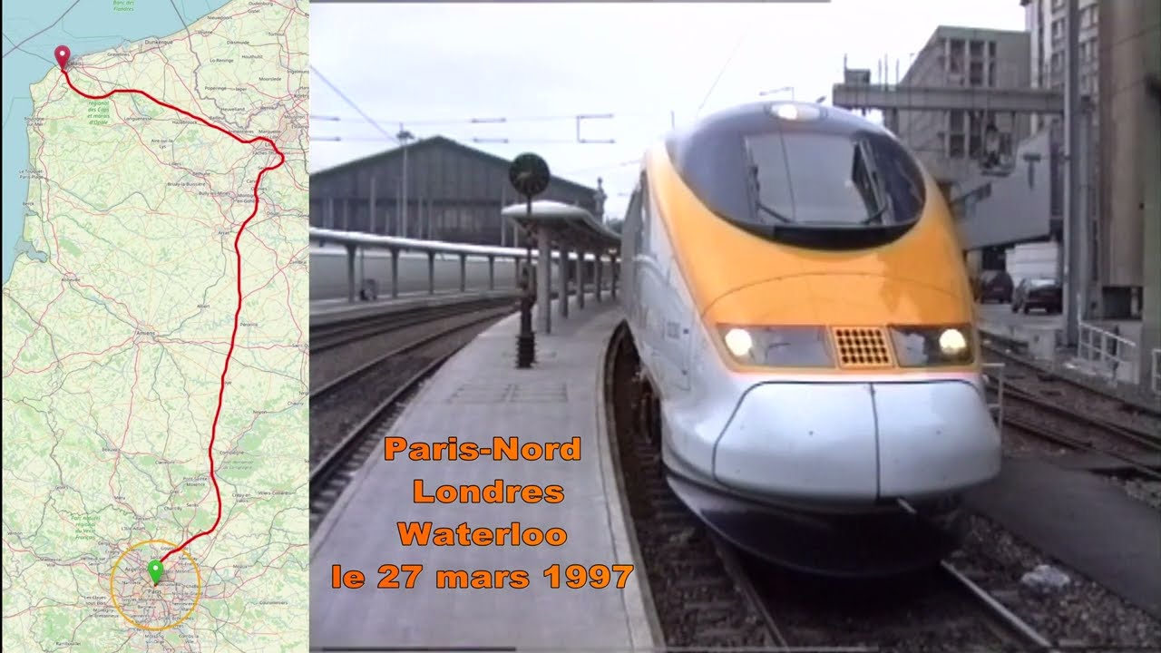 De Paris Nord à Londres-Waterloo en Eurostar le 27 mars 1997