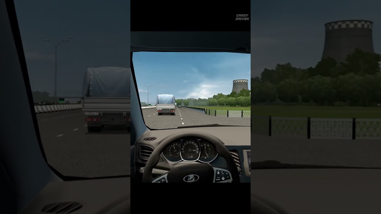 Lada Vesta 1.6i CLOSE CUTS THROUGH TRAFFIC short video in City Car Driving 