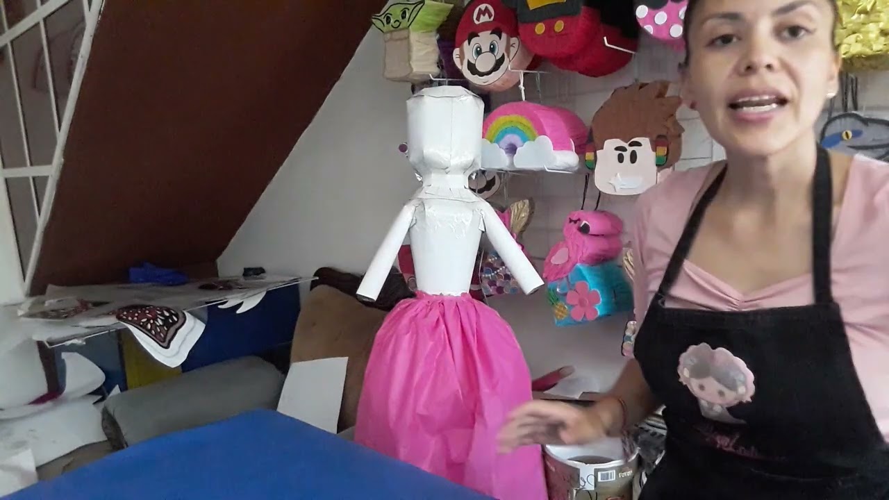 Molde piñata princesa con cintura de carton PARTE #2