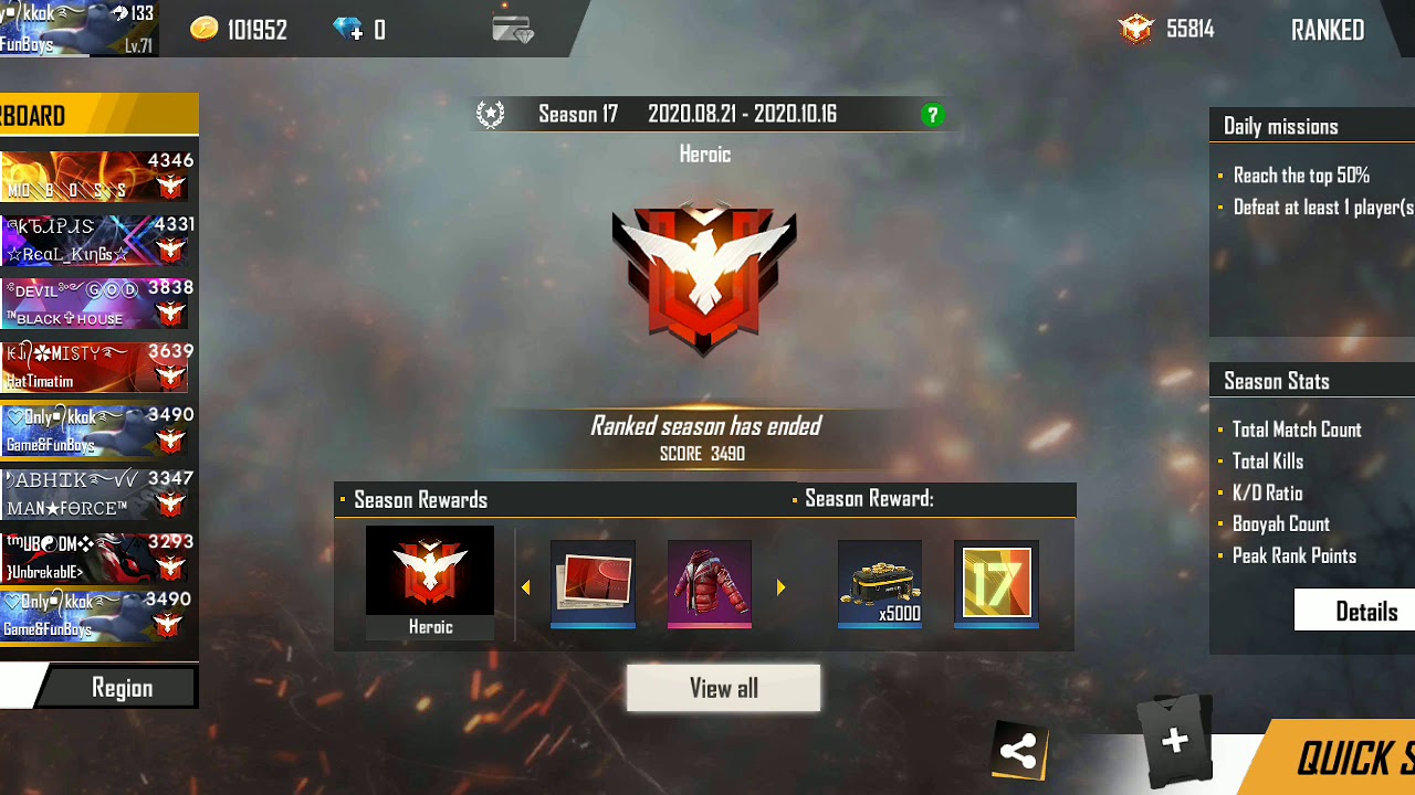 Ranked season has ended 17