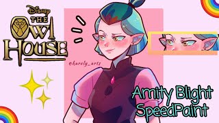 Amity Blight 💚The Owl House✨【Ibis Paint X SpeedPaint 】 🏚️ ♥️(☞ﾟ∀ﾟ)☞