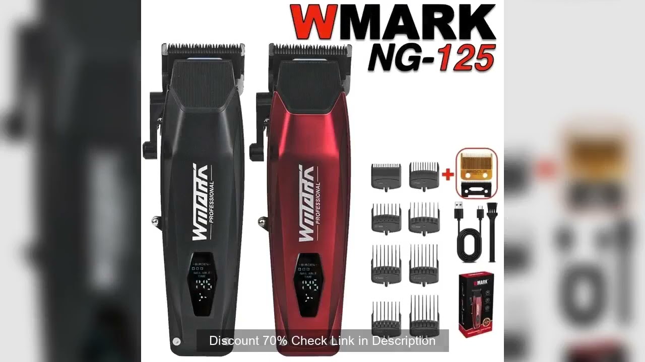 WMARK NG-125 Professional Electric Hair Clippers 7500RPM Rotating Motor Oil Head Barber Shop Trimmer