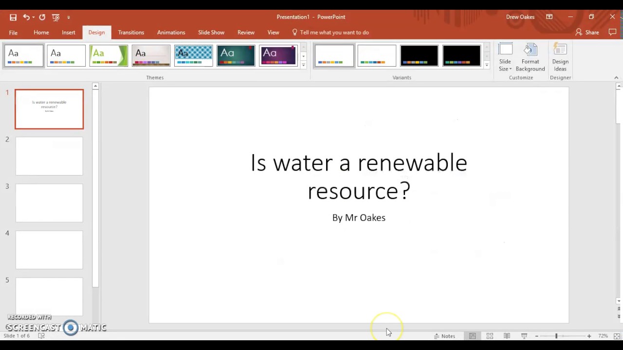 Project Overview On renewable resources and the water cycle