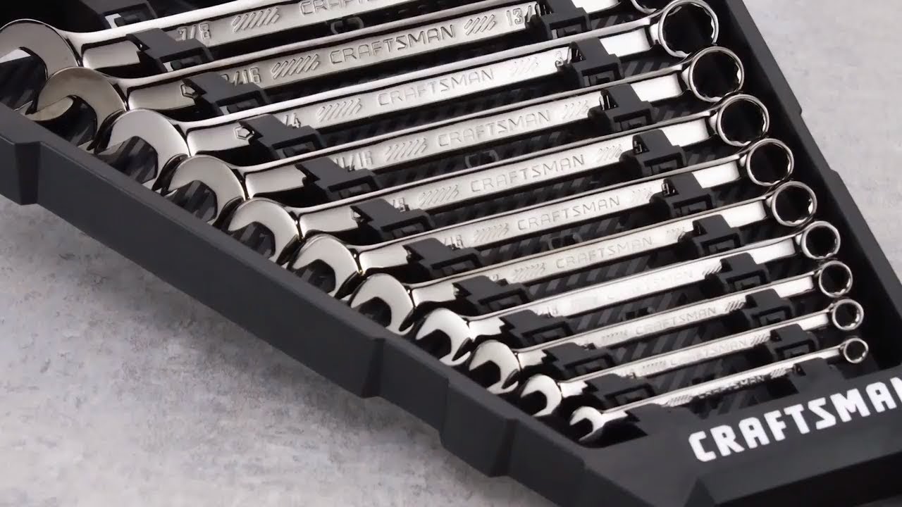 CRAFTSMAN 11-Piece Standard Gunmetal Chrome Standard (SAE) Wrench Set