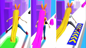 Hair Challenge Runner 3D Rush - Android, iOS Gameplay All Levels Part 1 Level 1-3