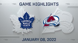 NHL Highlights | Maple Leafs vs. Avalanche - Jan. 8, 2022