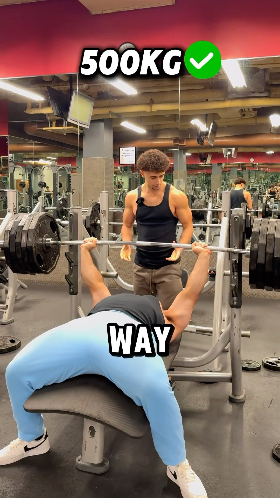 He bench pressed 600kg for reps!
