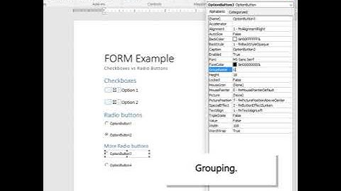 Difference Between Checkbox and Radio Buttons • Microsoft Word