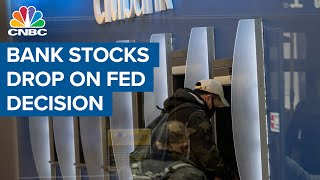 Bank stocks drop after Fed decision to not extend pandemic crisis rule