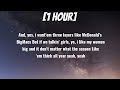SZA - Big Boys [1 HOUR/Lyrics] 